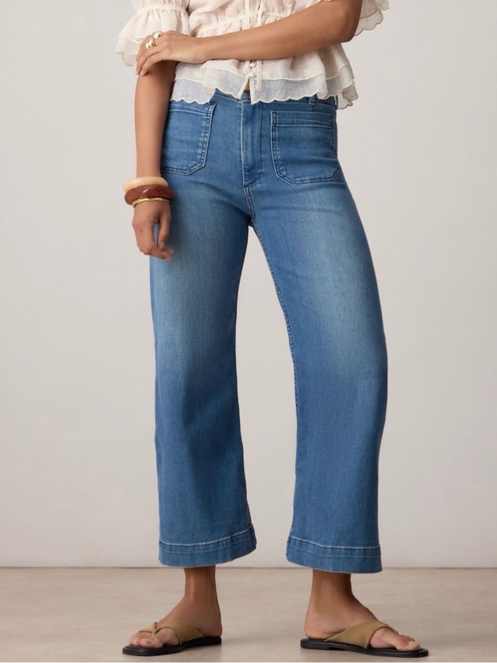 Anthropologie Maeve Collette Cropped Wide Leg Jeans - Picture 1 of 7